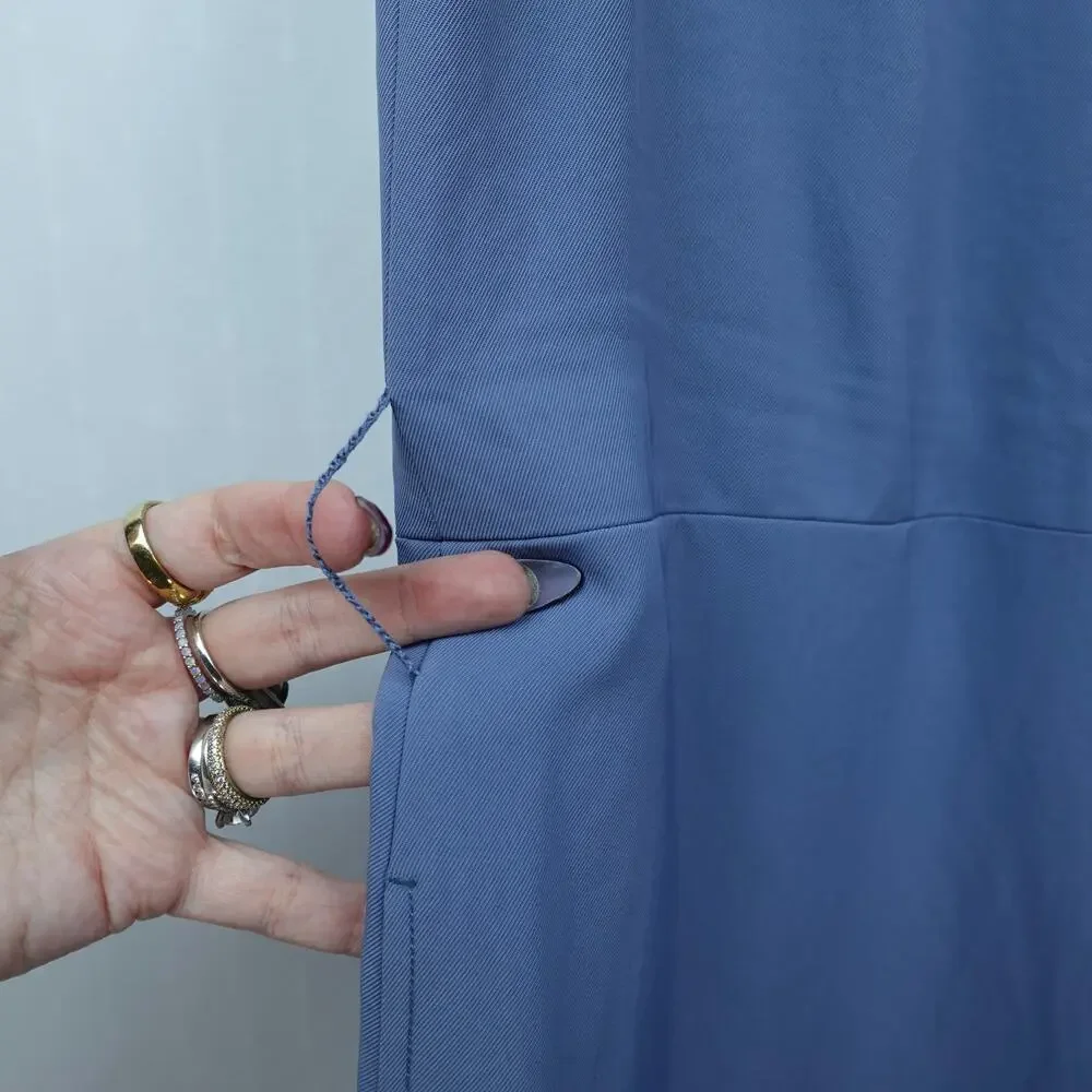 Everlane The Japanese GoWeave Essential Jumpsuit Sz 12 Dusty Blue -Missing Belt-